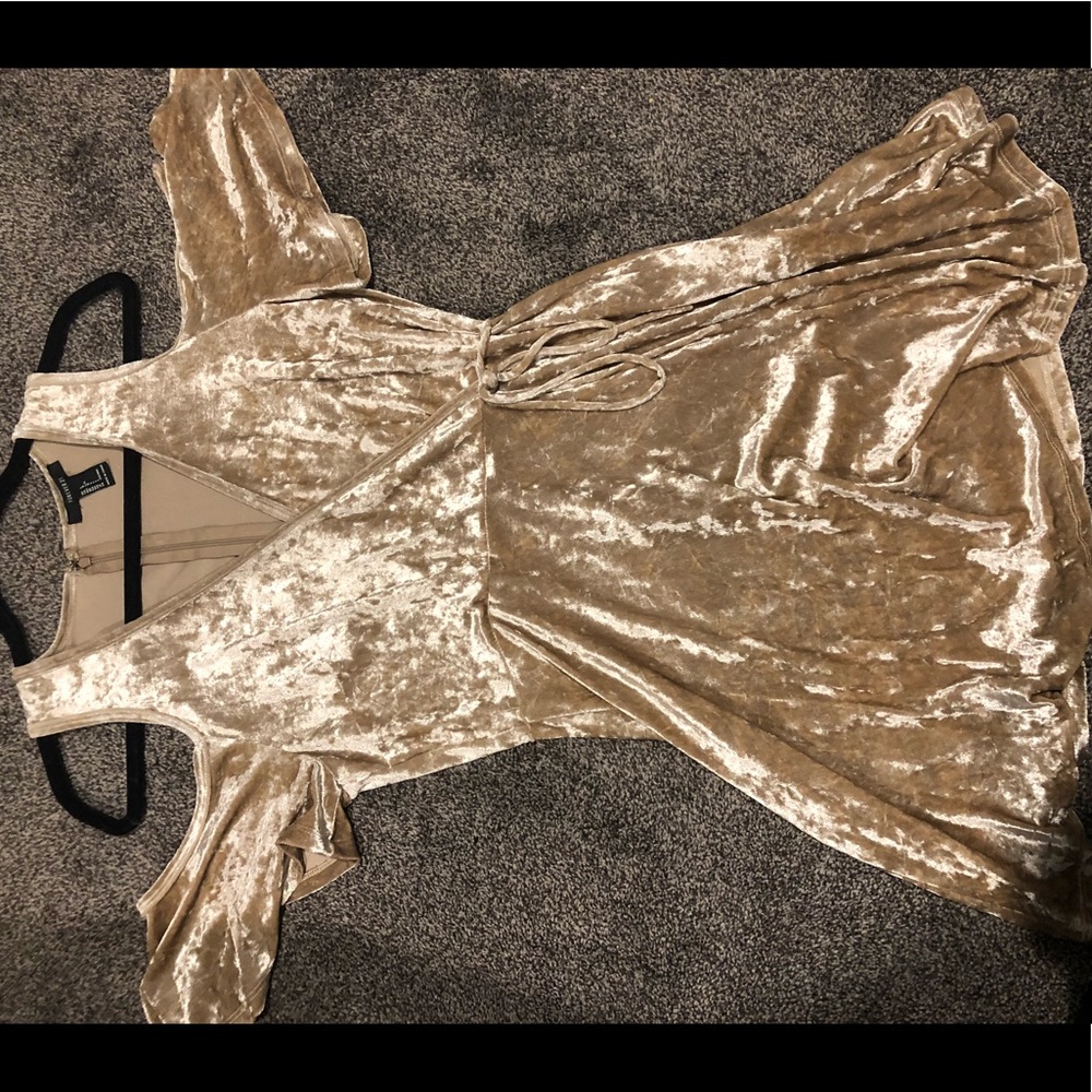 gold velvet dress